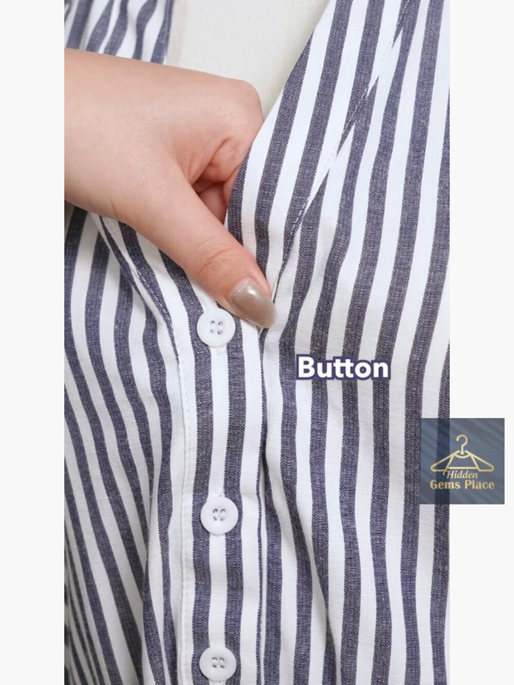 Sleeveless V-Neck Striped Mini Dress, Casual Summer Coverup, Relaxed Fit - Picture 6 of 7